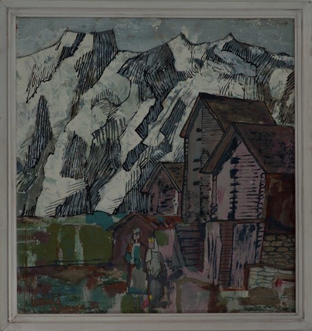 Jeníček a Mařenka u domku na horách Valais