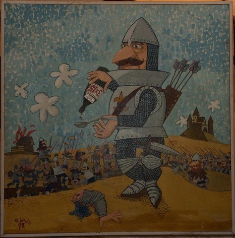Nachlazený středověký rytíř na bojišti